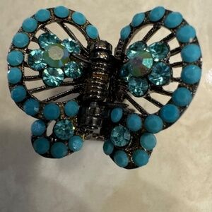SNK Pretty Turquoise Butterfly Hair Clip